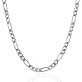 4.6mm 14K White Gold Solid Figaro Chain