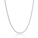 1.5mm Sterling Silver Rhodium Plated Wheat Chain