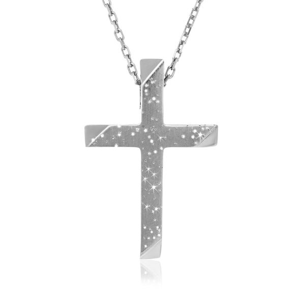 Sterling Silver Stardust Crucifix Pendant