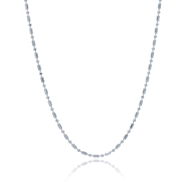 1.5mm Sterling Silver Rhodium Plated Bead Chain