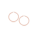 14K Rose Gold Polished Hoop Earrings (15 mm)