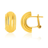 14K Yellow Gold Polished Half Moon Post Earrings