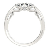 Two Stone Diamond Ring With Milgrain Design In 14K White Gold (3/4 ct. tw.)