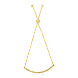 14K Yellow Gold Chain Bar Lariat Style Bracelet