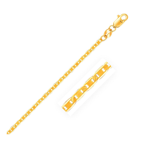 1.7mm 10K Yellow Gold Mariner Link Anklet