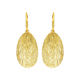 Textured Oval Earrings with Yellow Finish in Sterling Silver