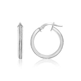 14K Two-Tone Gold Hoop Earrings with Glitter Center