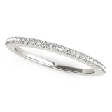 14K White Gold Pave Scallop Setting Diamond Wedding Band (1/8 ct. tw.)