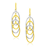 14K Two-Tone Gold Multiple Layer Interlaced Earrings