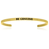 Yellow Stainless Steel Be Genuine Cuff Bracelet