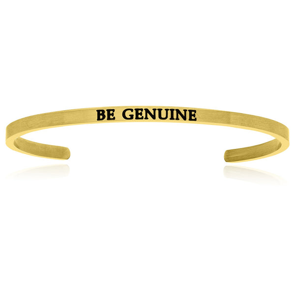 Yellow Stainless Steel Be Genuine Cuff Bracelet