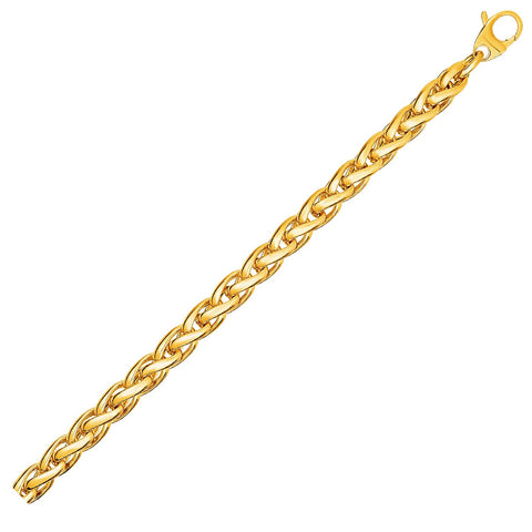 Wheat Link Bracelet in 14K Yellow Gold