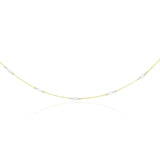 14K Two-Tone Gold Long Open Oval Station Chain Necklace