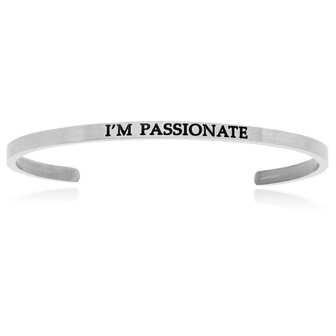 Stainless Steel I'm Passionate Cuff Bracelet