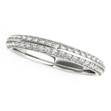 14K White Gold Two-Row Pave Set Diamond Wedding Band (1/4 ct. tw.)