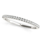 14K White Gold Diamond Pave Set Wedding Band (1/8 ct. tw.)