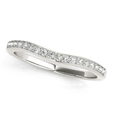 14K White Gold Channel Curved Diamond Wedding Band (1/4 ct. tw.)