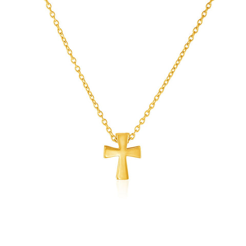 14K Yellow Gold with Cross Pendant