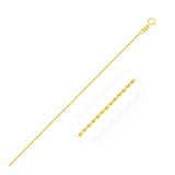 1.25mm 10K Yellow Gold Diamond Cut Rope Anklet