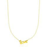 14K Yellow Gold Script LOVE Necklace