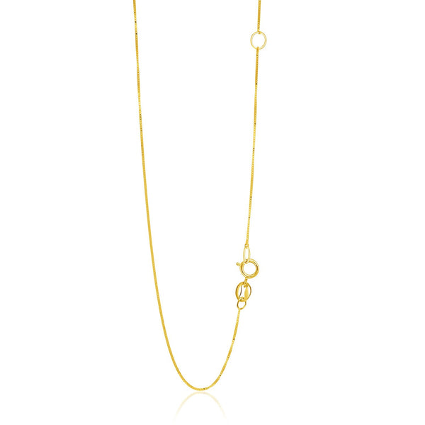 0.6mm 14K Yellow Gold Adjustable Box Chain