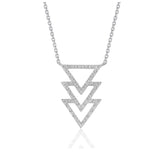 Triple Triangle Pendant with Diamonds in 14K White Gold (1/5 ct. tw.)