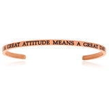 Pink Stainless Steel A Great Attitude Means A Great Day Cuff Bracelet