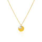 14K Two-Toned Yellow and White Gold  inchesMom inches and Heart Pendant