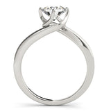 14K White Gold Bypass Style Solitaire Round Diamond Engagement Ring (1 ct. tw.)