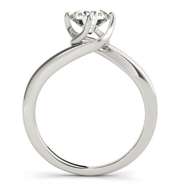 14K White Gold Bypass Style Solitaire Round Diamond Engagement Ring (1 ct. tw.)