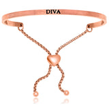 Pink Stainless Steel Diva Adjustable Bracelet