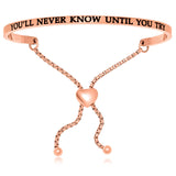 Pink Stainless Steel You'll Never Know Until You Try Adjustable Bracelet