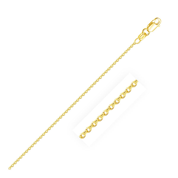 1.5mm 18K Yellow Gold Round Cable Link Chain