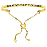 Yellow Stainless Steel Great Minds Think Alike Adjustable Bracelet