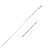 1.5mm 10K White Gold Solid Diamond Cut Rope Bracelet