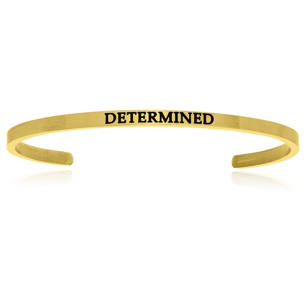 Yellow Stainless Steel Determined Cuff Bracelet