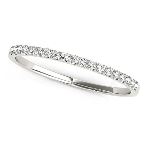 14K White Gold Pave Setting Diamond Wedding Ring (1/8 ct. tw.)
