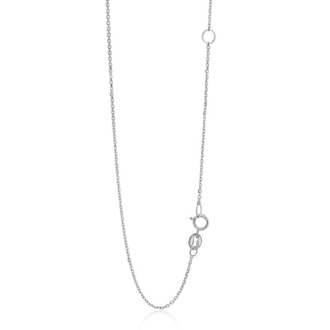 1.1mm 14K White Gold Adjustable Cable Chain