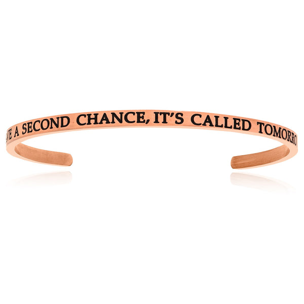 Pink Stainless Steel I Have A Second Chance, It's Called Tomorrow Cuff Bracelet