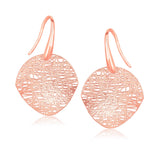 14K Rose Gold Fancy Textured Weave Earrings