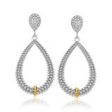 18K Yellow Gold & Sterling Silver Diamond Accented Graduated Popcorn Earrings