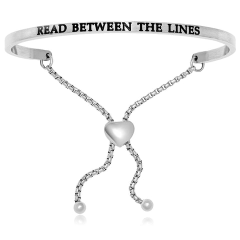 Stainless Steel Read Between The Lines Adjustable Bracelet
