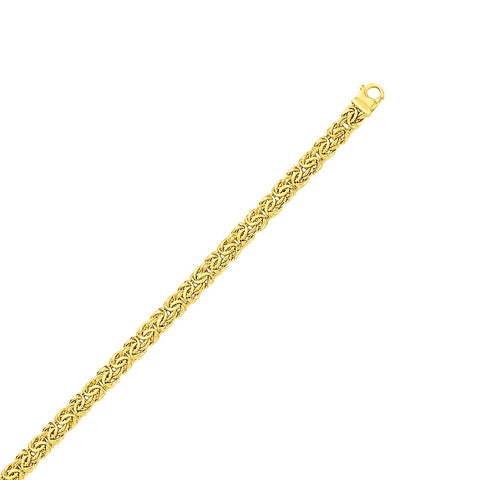 10K Yellow Gold Byzantine Design Chain Bracelet
