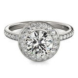 14K White Gold Round Halo Diamond Engagement Ring (1 1/2 ct. tw.)