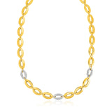 14K Yellow Gold and Diamond Oval Link Necklace (1/3 ct. tw.)