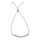 Textured Adjustable Draw String Bracelet in Sterling Silver