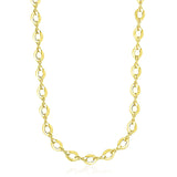 14K Yellow Gold Textured Infinity and Marquis Motif Necklace