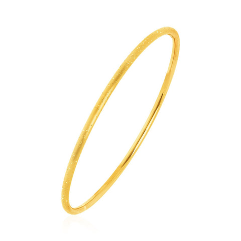 Textured Bangle with Yellow Finish in Sterling Silver