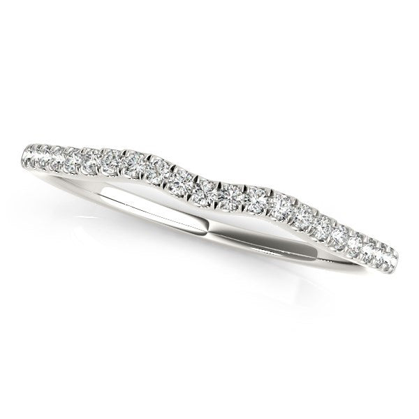 14K White Gold Wave Theme Diamond Wedding Band (1/8 ct. tw.)