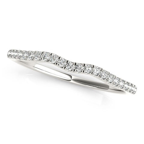 14K White Gold Wave Theme Diamond Wedding Band (1/8 ct. tw.)